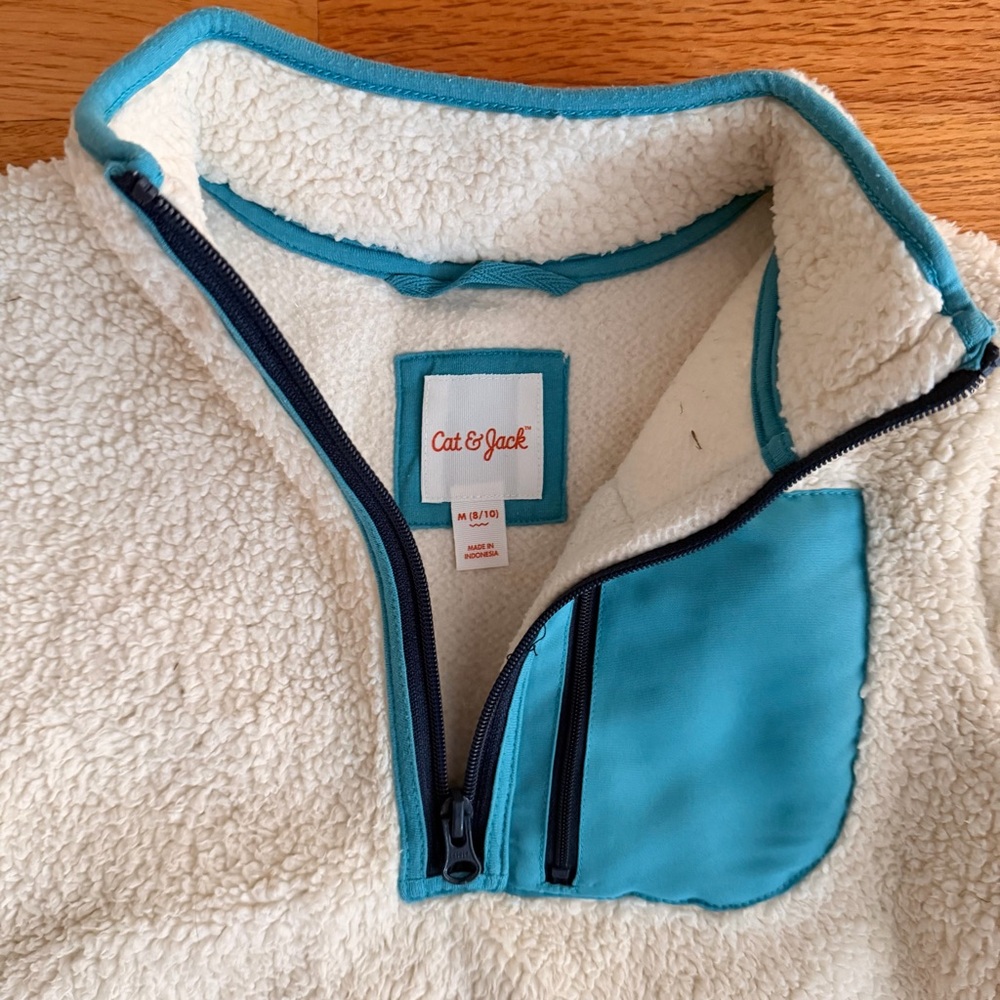 Cat & Jack Boys' Faux Shearling Quarter Zip Jacket - Picture 4 of 6